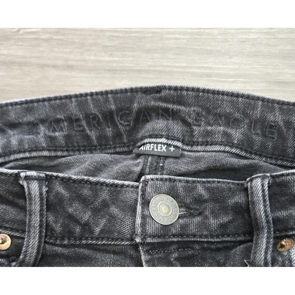 American Eagle Men Jeans Size 31x34 Black Denim Slim Straight Air Flex Plus